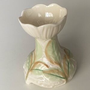 Vintage Belleek Elm Leaf Bud Vase